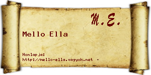 Mello Ella névjegykártya